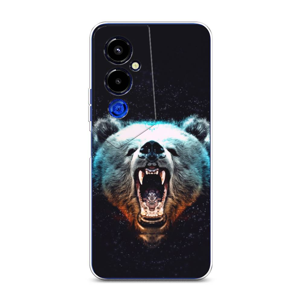 

Чехол Awog на Tecno Pova 4 pro / Техно Пова 4 Про "Медведь", Коричневый;голубой;черный