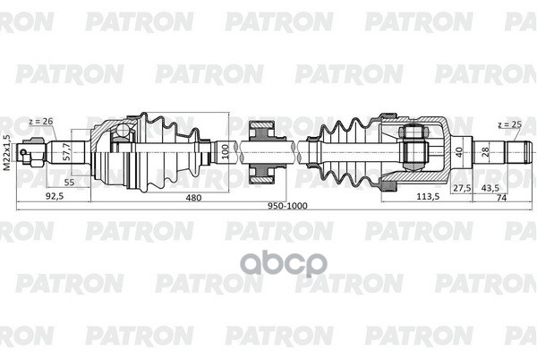 

PATRON Полуось привода PATRON PDS9049