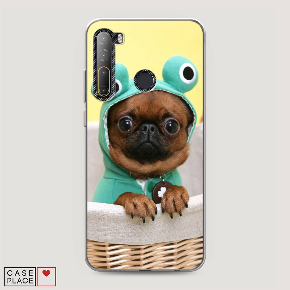 

Чехол на HTC Desire 20 Pro "Собачка в шапке лягушки", Коричневый;желтый;голубой, 102750-1