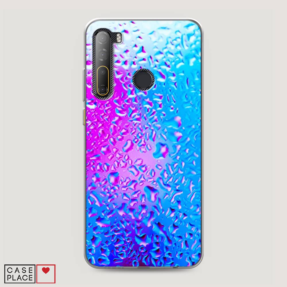 

Чехол на HTC Desire 20 Pro "Капли на стекле", Голубой;розовый, 102750-3
