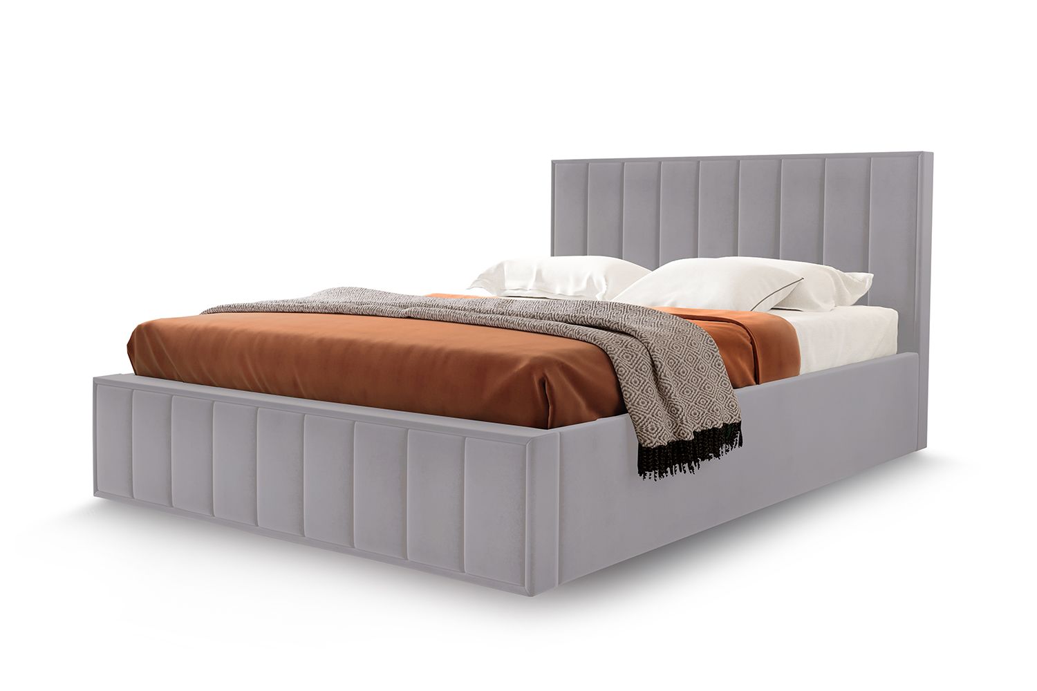 

Кровать 120х200 с подъемным механизмом  Karla с мягким изголовьем серый, Karla
