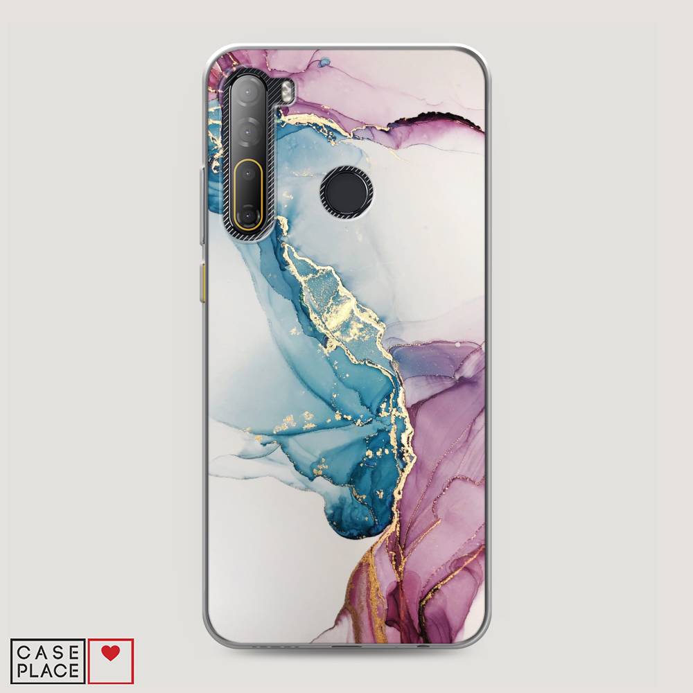 

Чехол на HTC Desire 20 Pro "Розовые разводы рисунок", 102750-3