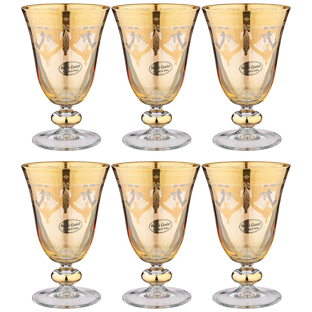 Набор из 6 штук Бокалы для вина Art Decor Amalfi ambra oro 0.28 л