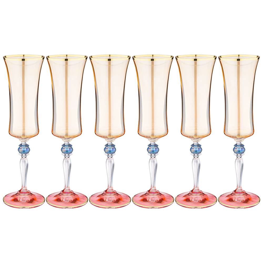 Набор из 6 штук Бокалы для шампанского Art Decor Grace amber 0.19 л