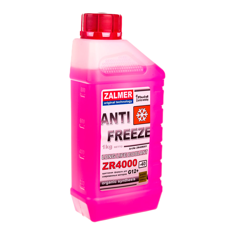 ZALMER Антифриз Antifreeze ZR4000 LLC G12+ красный -40С 1кг нетто ZR40R001