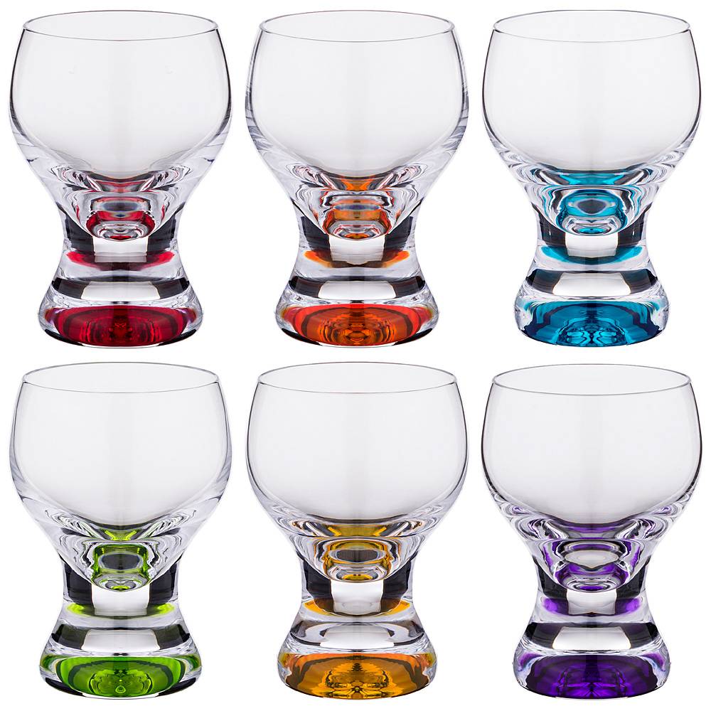 

Рюмки Bohemia Crystal Gina colors 0.06 л, 7.5 см 6шт, Разноцветный