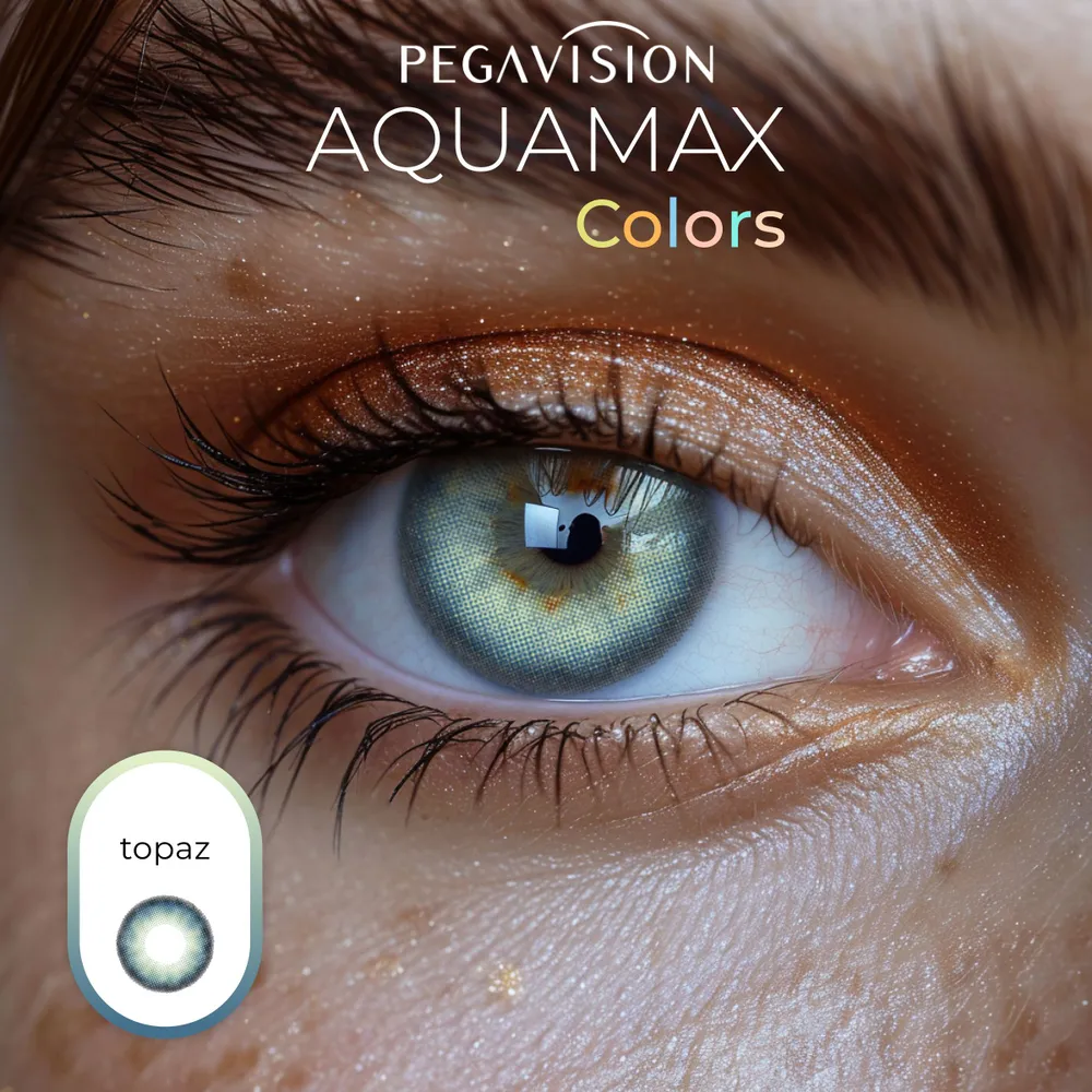 

Цветные линзы Aquamax Colors 2 линзы R 8.6 SPH -4.50 Topaz, топаз, Синие