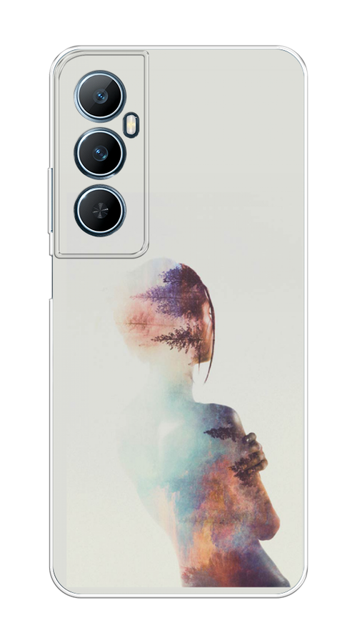 

Чехол на Realme C65 "Девушка-лес", Розовый;голубой;серый, 2516750-1
