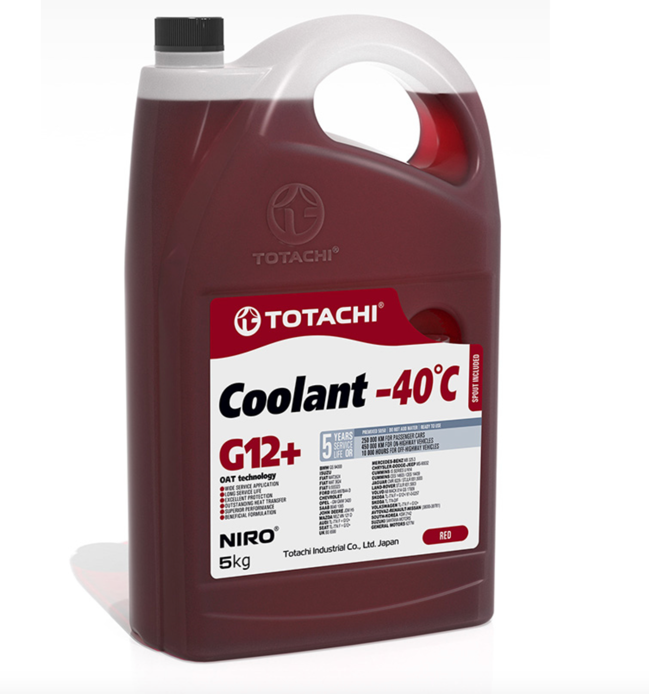 Жидкость охлаждающая TOTACHI NIRO Coolant Red -40C G12+ 200кг