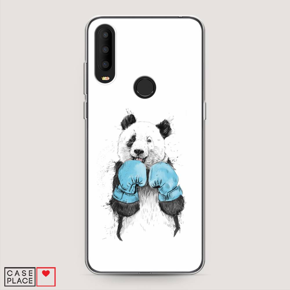 

Чехол на Alcatel 3X 5048Y (2019) "Панда боксер", Голубой;белый;серый, 170750-1