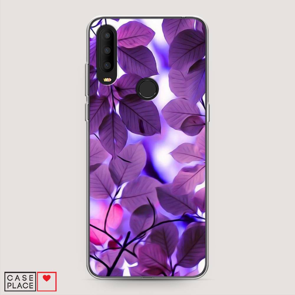 

Чехол на Alcatel 3X 5048Y (2019) "Сиреневые листики", Фиолетовый;голубой, 170750-2