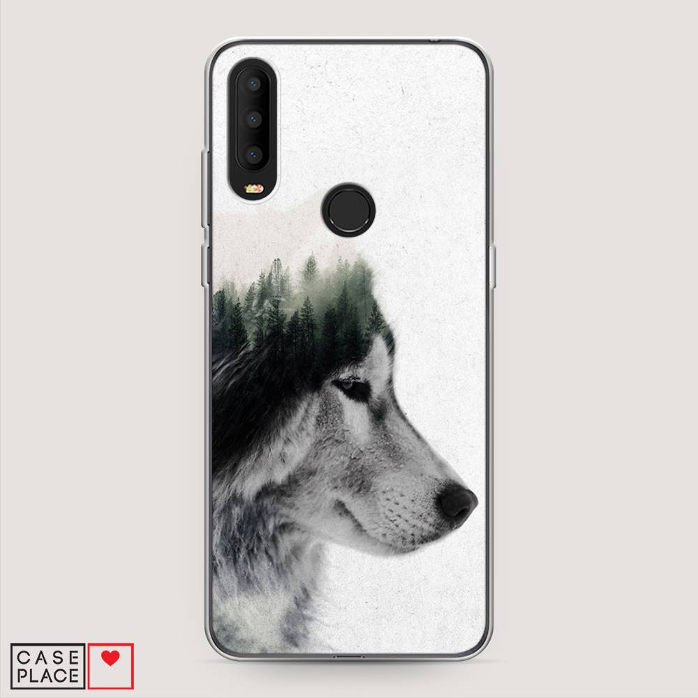 

Чехол на Alcatel 3X 5048Y (2019) "Волк лес", Серый;белый, 170750-1