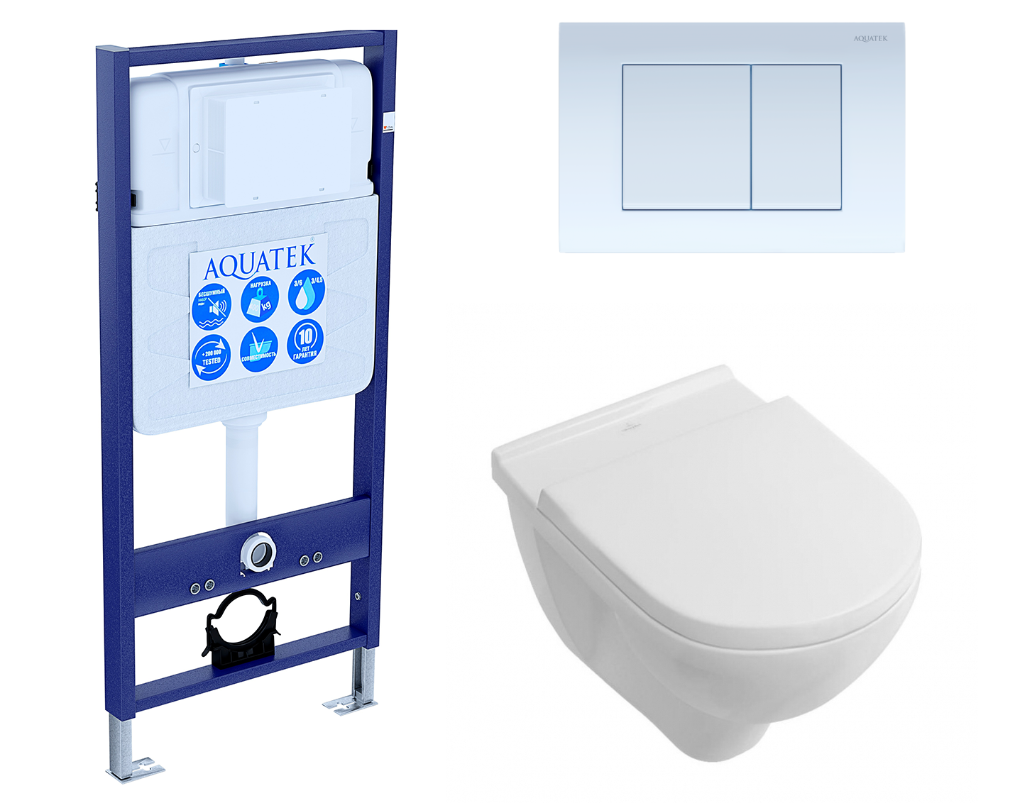 

Комплект: инсталляция Акватек Standart + унитаз O Novo Directflush с кнопкой белой