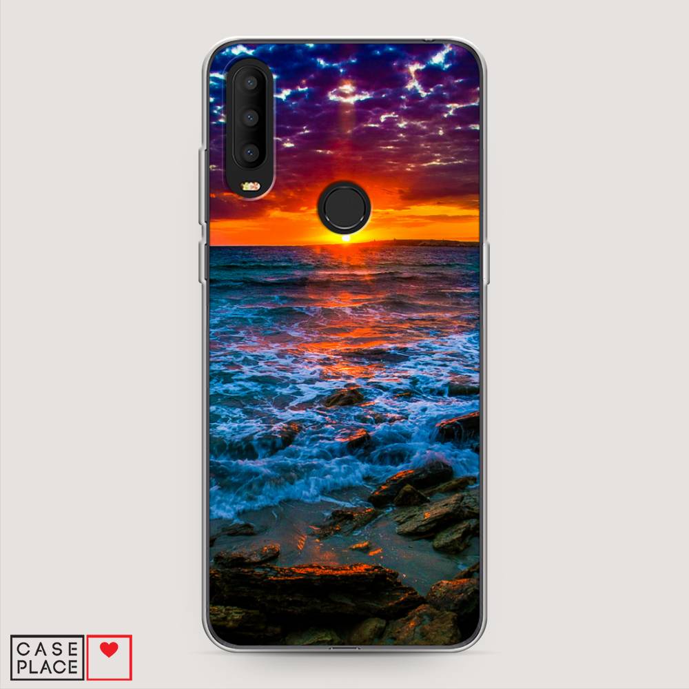 

Чехол на Alcatel 3X 5048Y (2019) "Закат 1", Оранжевый;синий, 170750-2