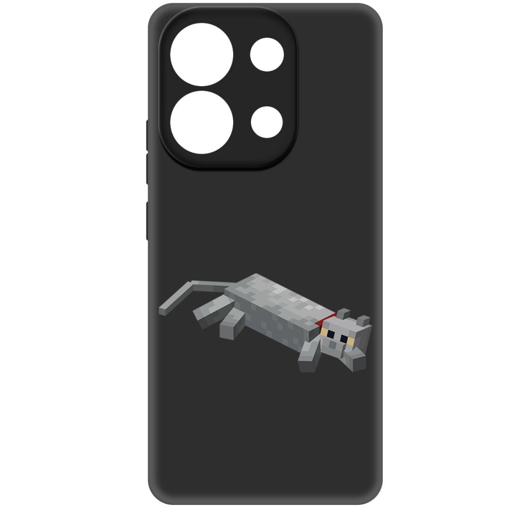 

Чехол-накладка Krutoff Soft Case Minecraft-Кошка для Xiaomi Redmi Note 13 4G черный