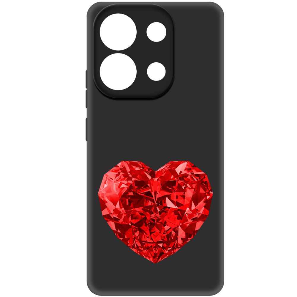 

Чехол-накладка Krutoff Soft Case Рубиновое сердце для Xiaomi Redmi Note 13 4G черный