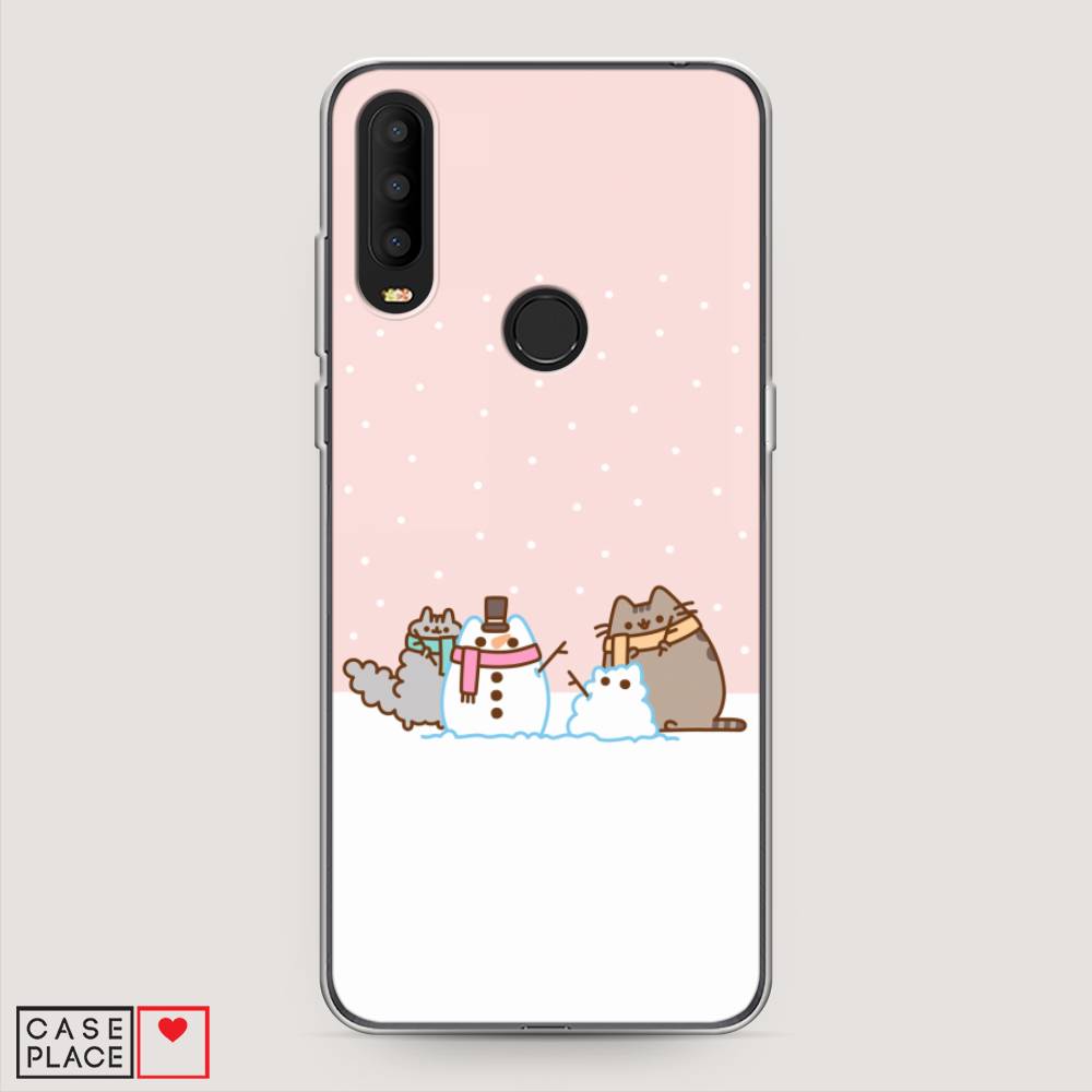 

Чехол на Alcatel 3X 5048Y (2019) "Котики в снегу", Розовый;белый;серый, 170750-5