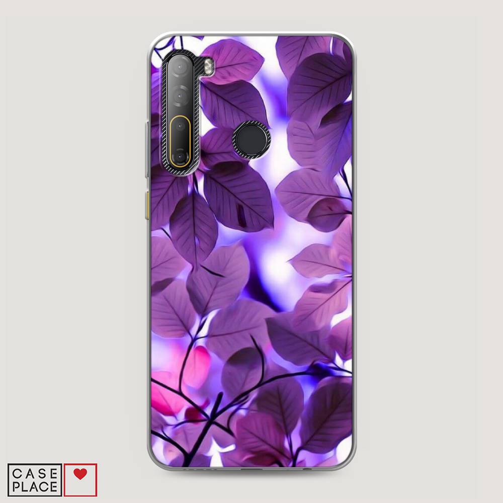 

Чехол на HTC Desire 20 Pro "Сиреневые листики", Фиолетовый;голубой, 102750-2