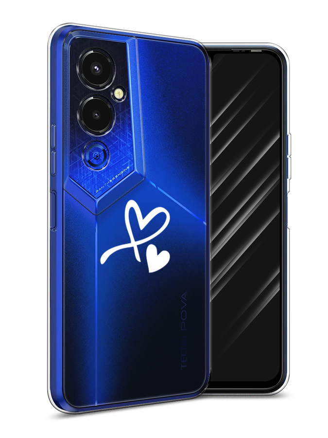 

Чехол Awog на Tecno Pova 4 pro / Техно Пова 4 Про "Сердечко минимализм", Белый