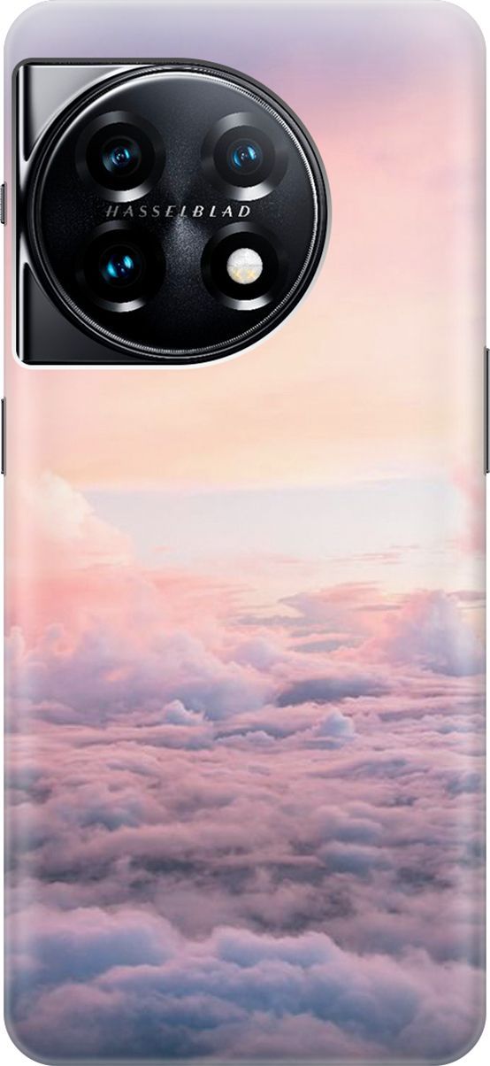 

Силиконовый чехол на OnePlus 11 с принтом "Высоко над облаками", Фиолетовый;розовый, 159471