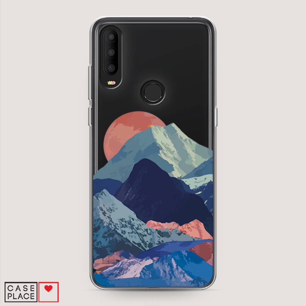 

Чехол на Alcatel 3X 5048Y (2019) "Закат в снежных горах", Красный;серый;голубой, 170750-2