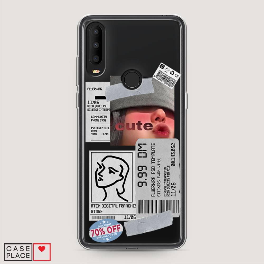 

Чехол на Alcatel 3X 5048Y (2019) "Cute girl collage", Розовый;серый;голубой, 170750-6