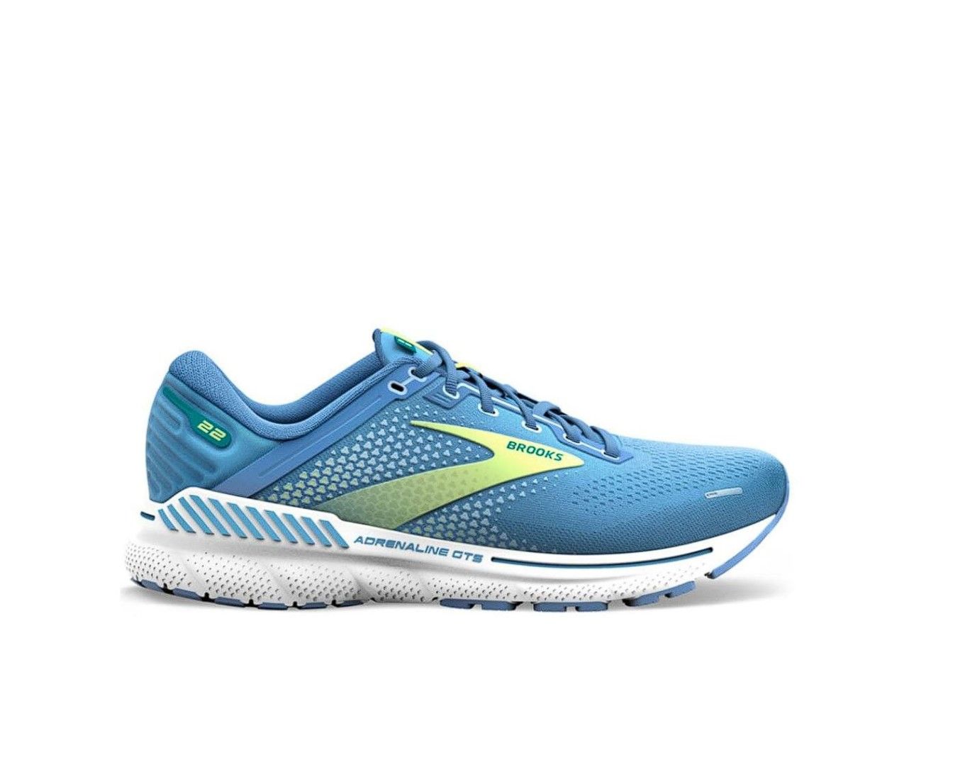 Спортивные кроссовки женкие Brooks Adrenaline Gts 22 Silver Lake Blue/Green/White р.5.5 US