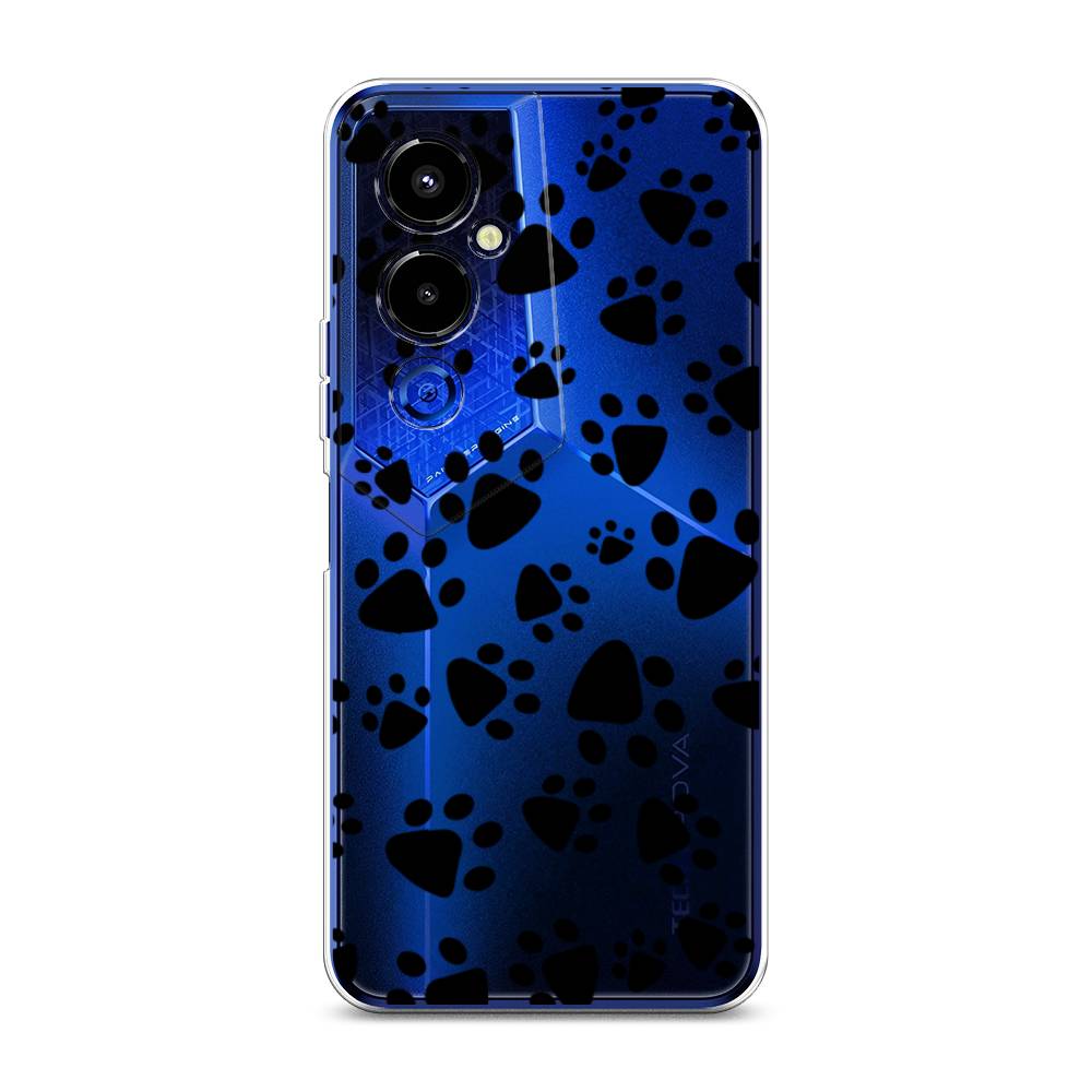 

Чехол Awog на Tecno Pova 4 pro / Техно Пова 4 Про "Лапки черные", Черный
