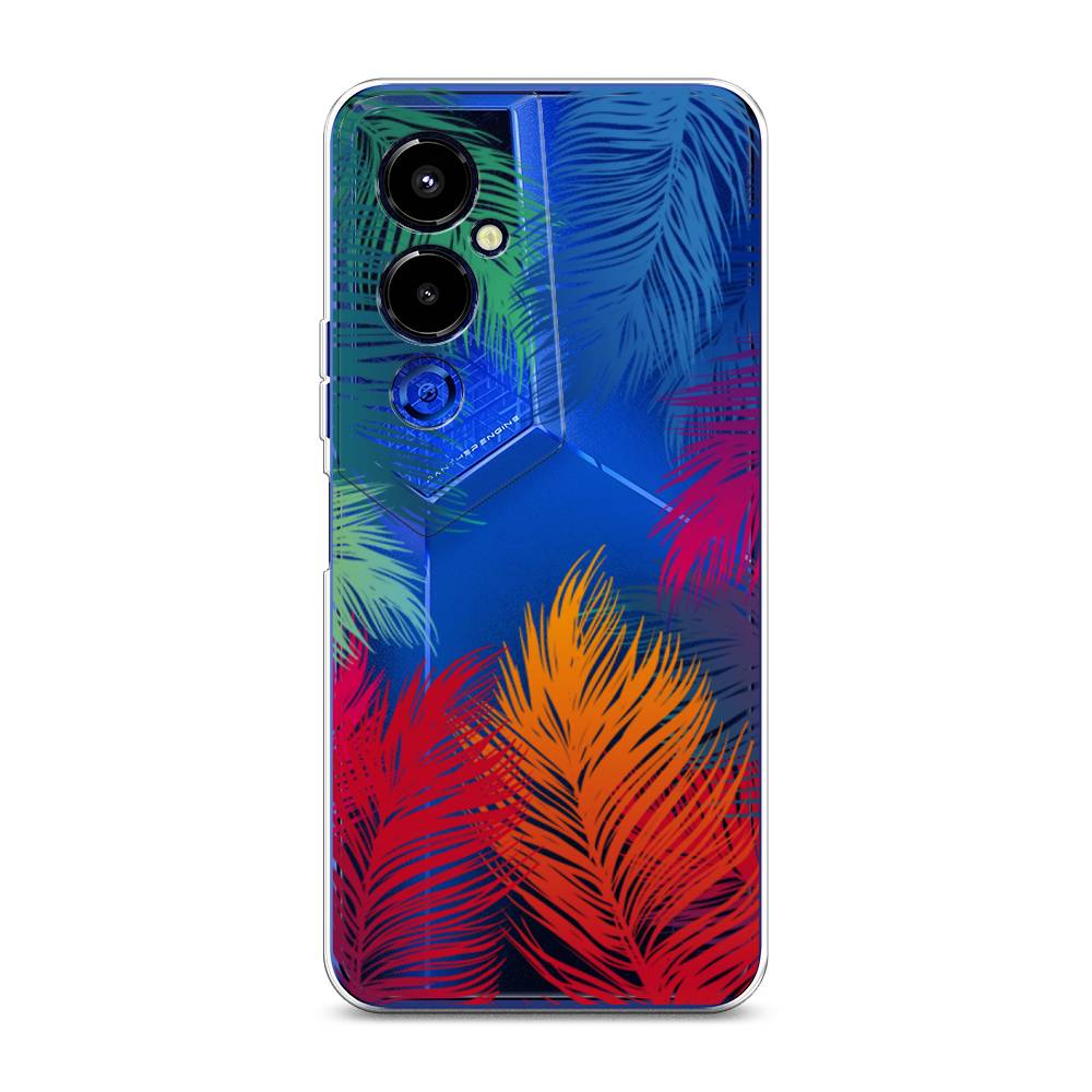 

Чехол Awog на Tecno Pova 4 pro / Техно Пова 4 Про "Рамка из перьев", Красный