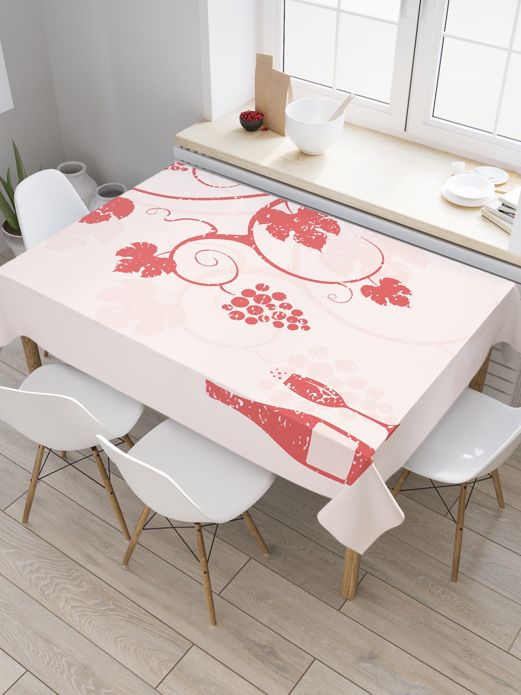 

Скатерть прямоугольная JoyArty "Виноград гранж" из сатена, 180x145 см, Розовый, Виноград гранж