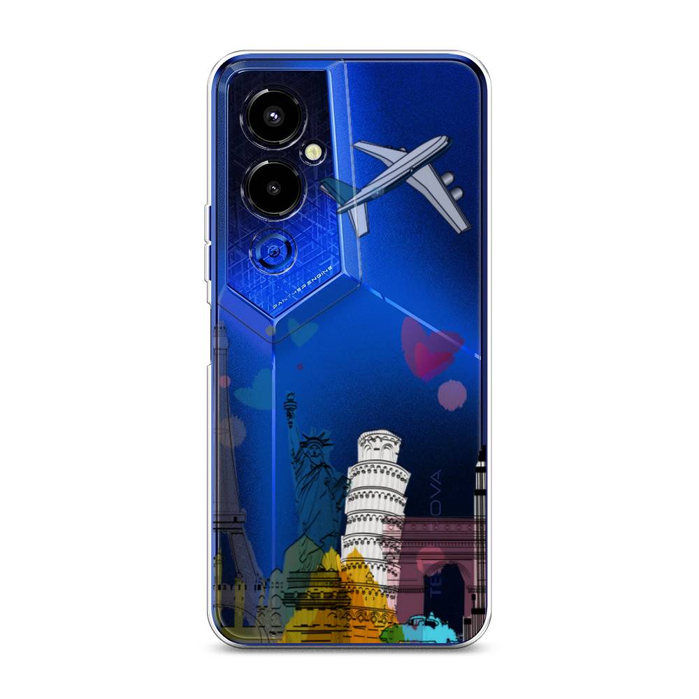 

Чехол Awog на Tecno Pova 4 pro / Техно Пова 4 Про "Самолет путешествий", Желтый