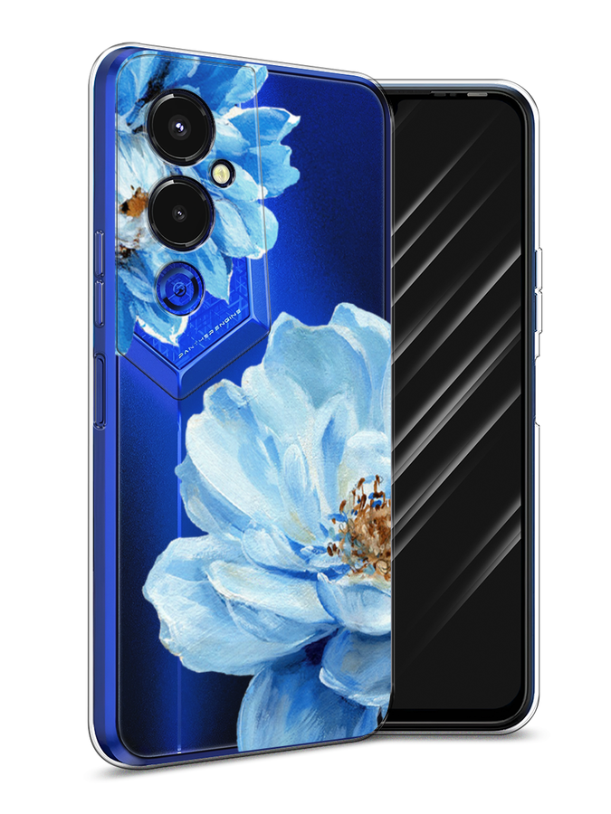 

Чехол Awog на Tecno Pova 4 pro / Техно Пова 4 Про "Голубые клематисы", Голубой