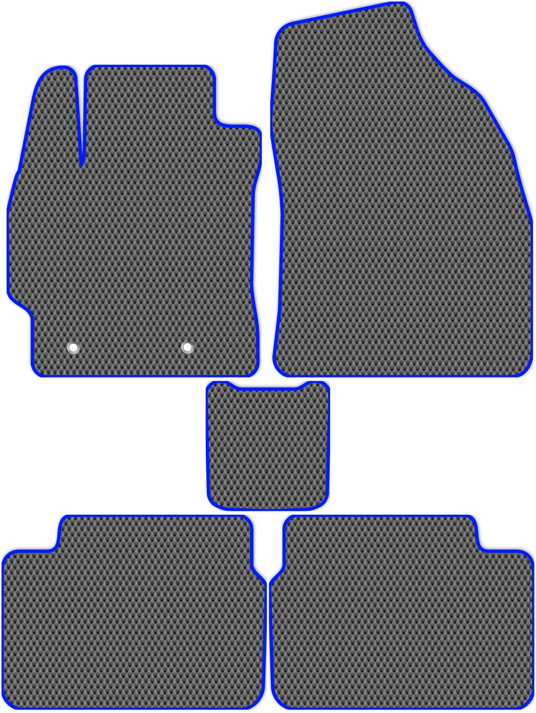 

Коврики ЭВА в салон для Toyota Corolla 10 2006 - 2013, 5 шт. серый, синий кант, 4814-S5YLT-H