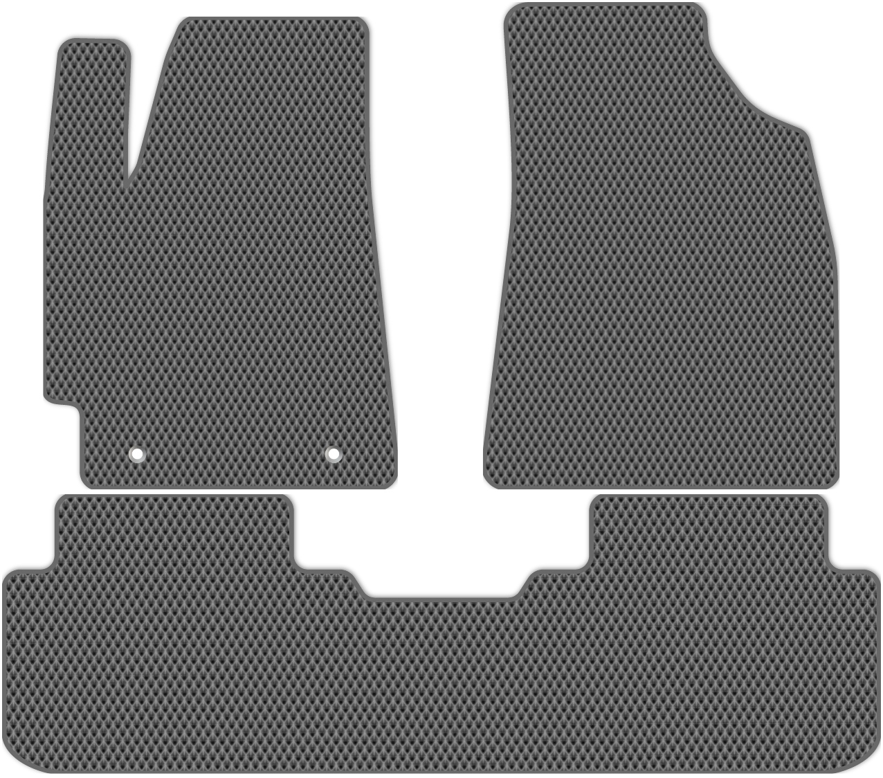 

Коврики ЭВА в салон для Toyota Highlander 2 2007 - 2013, 3 шт. серый, темно-серый кант, 4825-W3YL-H