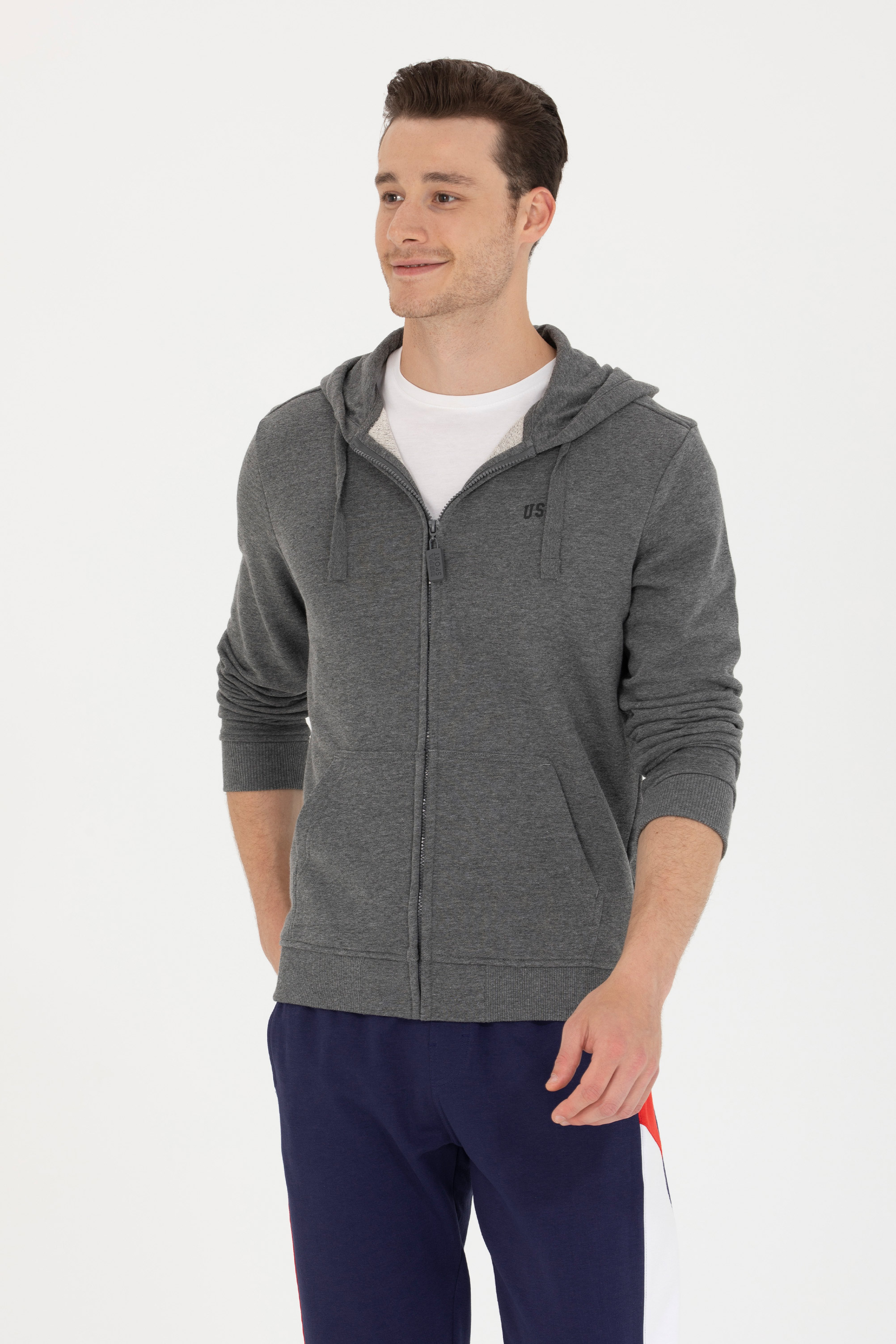 

Толстовка мужская US Polo G081SZ0820NAOKA-E серая XL, Серый, G081SZ0820NAOKA-E