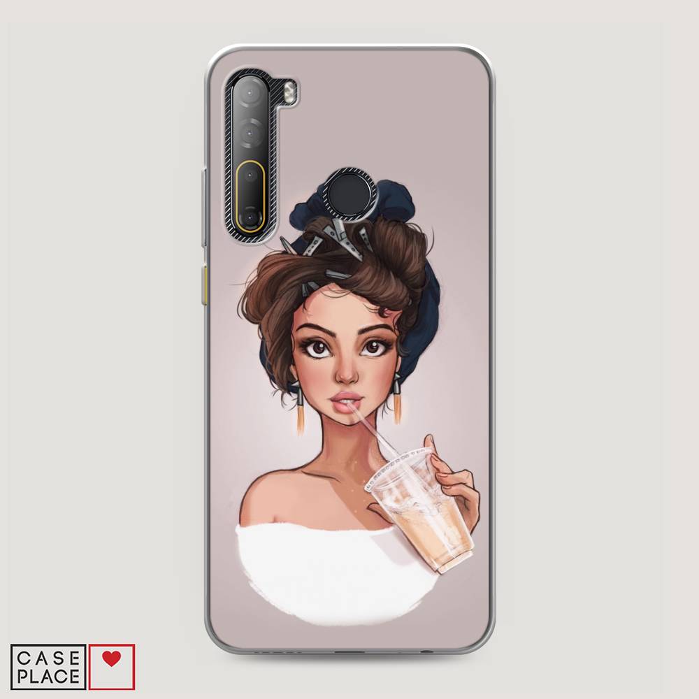 

Чехол на HTC Desire 20 Pro "Девушка с фраппе", Серый, 102750-6