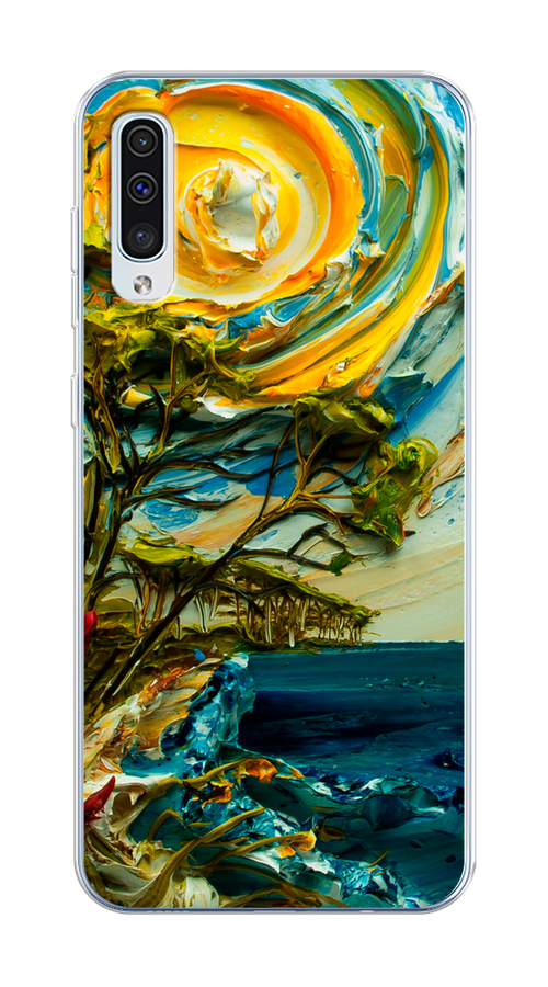 

Чехол на Samsung Galaxy A50/A30S "Солнце живопись", Желтый;синий, 27750-4