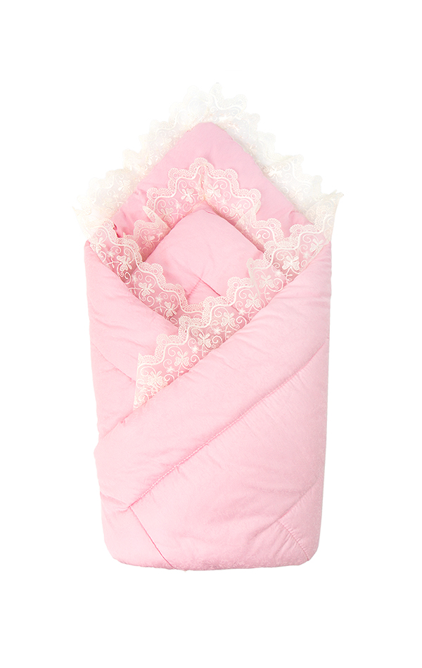 Купить Конверт-одеяло, Конверт-одеяло на выписку с вуалью Золотой Гусь розовый,