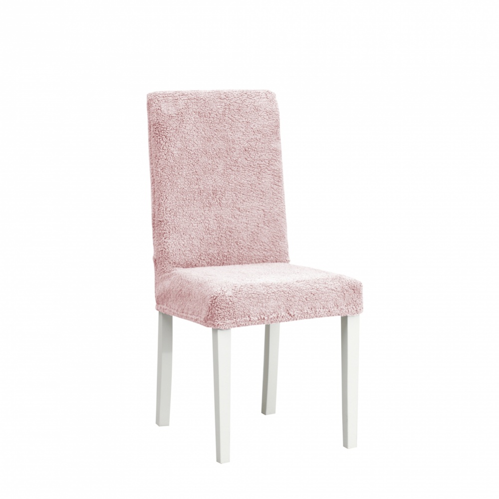 фото Чехлы на стулья плюшевые venera, розовый, комплект 6 штук