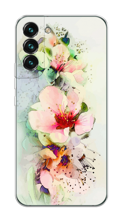 

Чехол на Samsung Galaxy S22 "Нежные цветы", Зеленый;розовый, 2103850-2