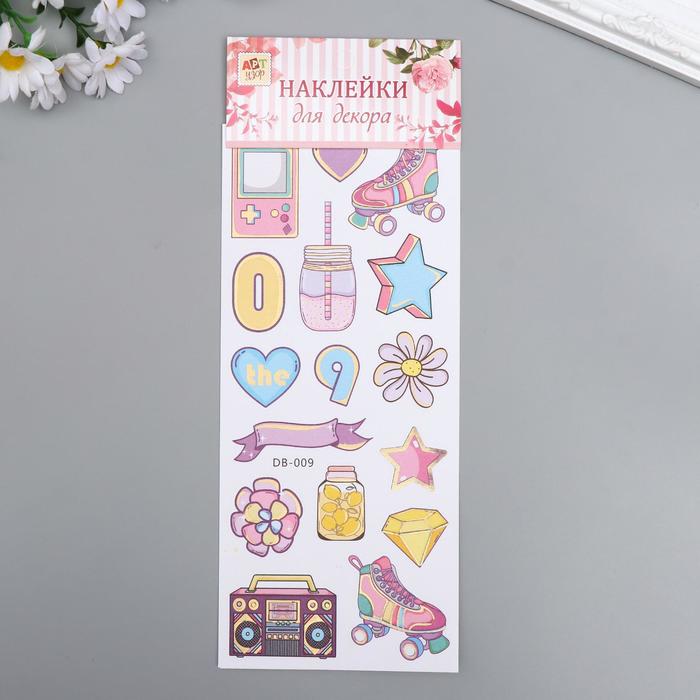 

Наклейка Арт Узор пластик с золотым контуром Подростковая 28,5х10,5 см, 3шт., Разноцветный