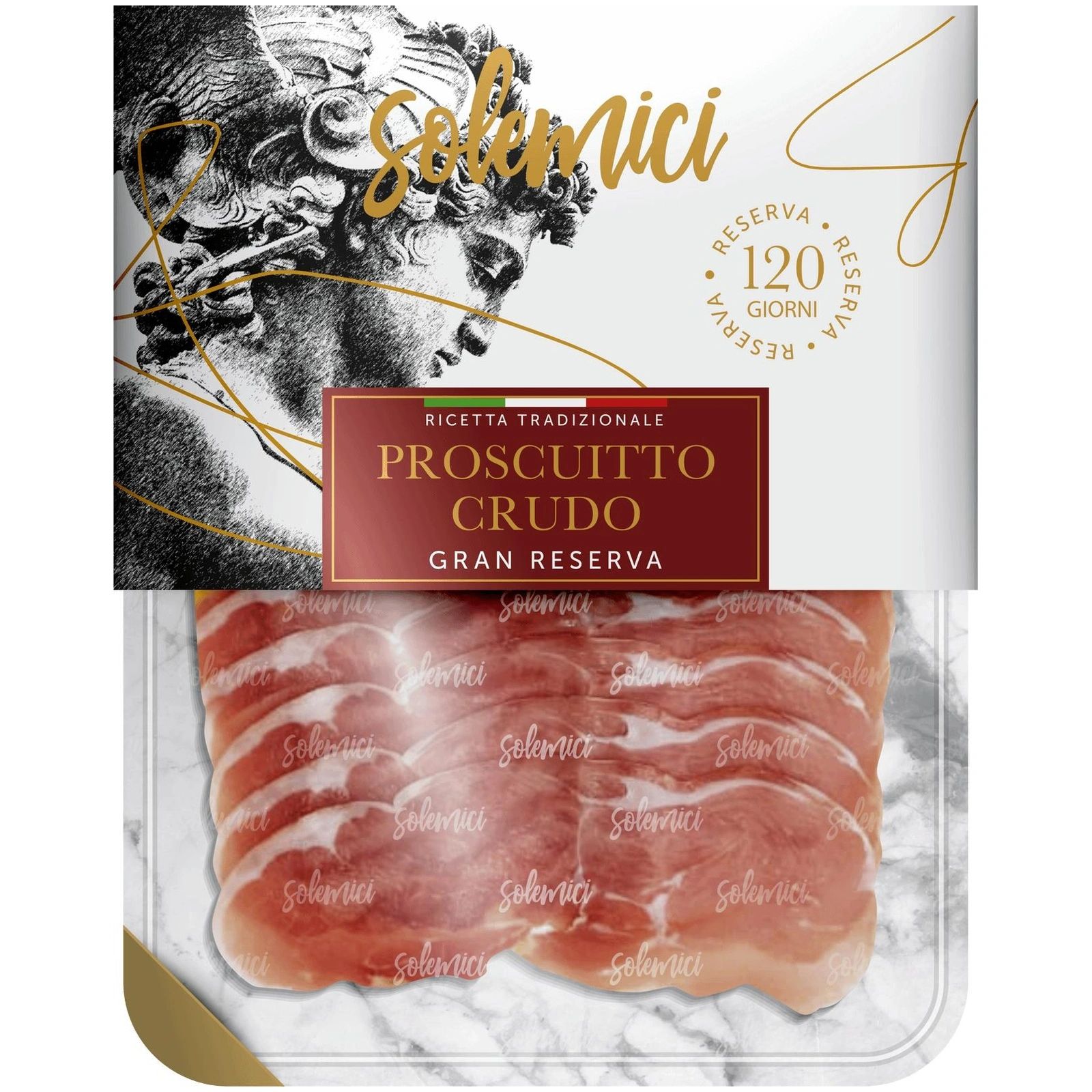 Ветчина сыровяленая Solemici Proscuitto Crudo нарезка 70 г