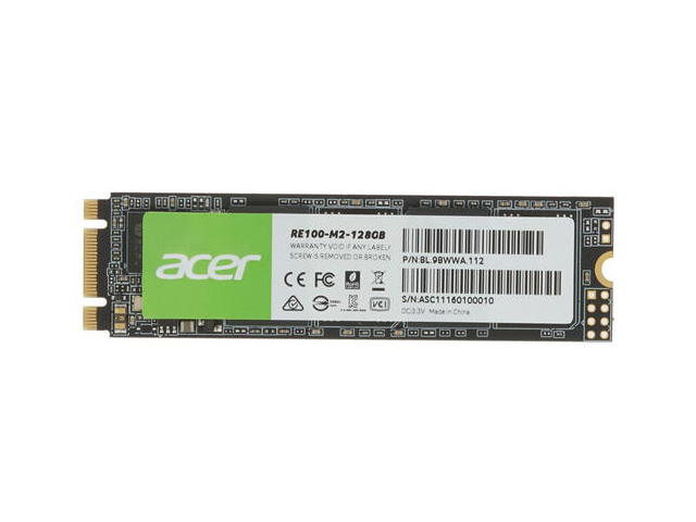 SSD накопитель Acer RE100 M.2 2280 128 ГБ (BL.9BWWA.112)