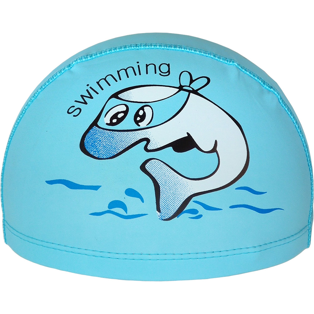 Шапочка для плавания Sportex детская Дельфин голубой