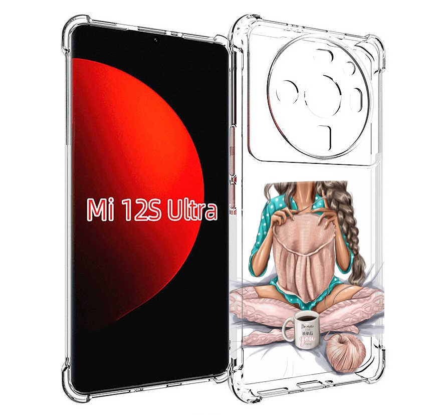 

Чехол MyPads Девушка-вяжет женский для Xiaomi 12S Ultra, Прозрачный, Tocco