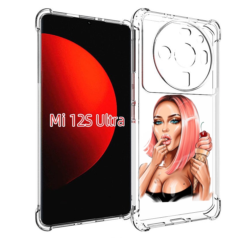 

Чехол MyPads Девушка-и-мороженое женский для Xiaomi 12S Ultra, Прозрачный, Tocco