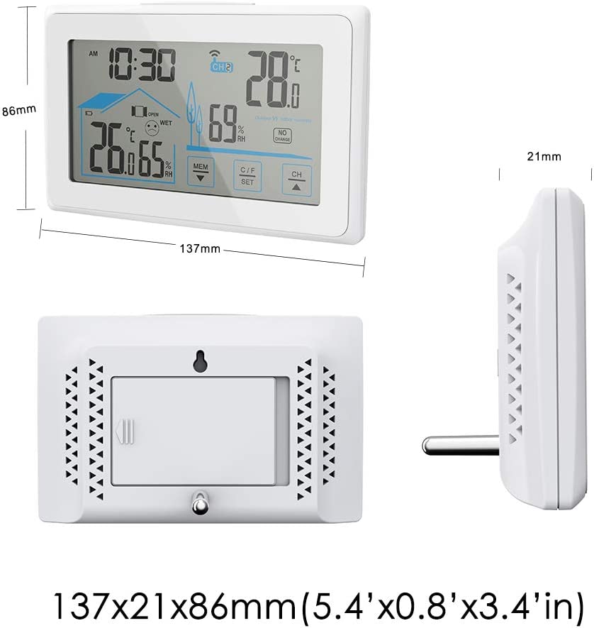 Беспроводная метеостанция с индикатором открытия,закрытия окна BALDR B0340ST2H2_White