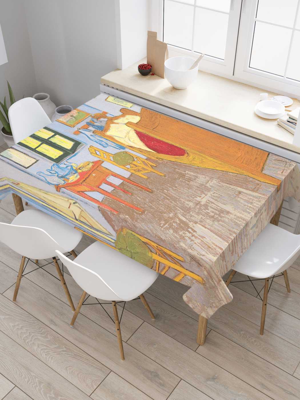 

Скатерть прямоугольная JoyArty "Комната Ван Гога в Арле" из оксфорда, 180x145 см, Зеленый, Комната Ван Гога в Арле