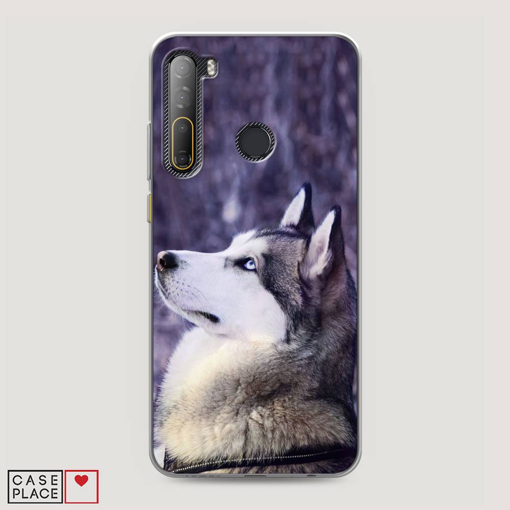 

Чехол на HTC Desire 20 Pro "Хаски 1", Фиолетовый;белый, 102750-1
