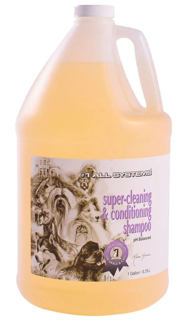 

Шампунь для кошек и собак 1 All Systems Super Cleaning суперочищающий 3,78 л